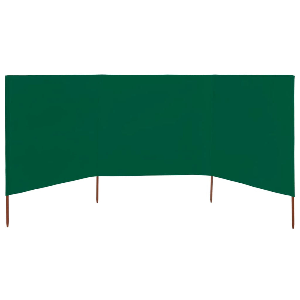 Uždanga nuo vėjo, 3 plokštės, žalios spalvos, 400x80cm, audinys