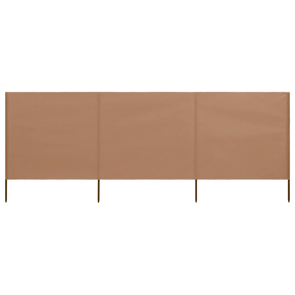 Uždanga nuo vėjo, 3 plokštės, taupe spalvos, 400x80cm, audinys