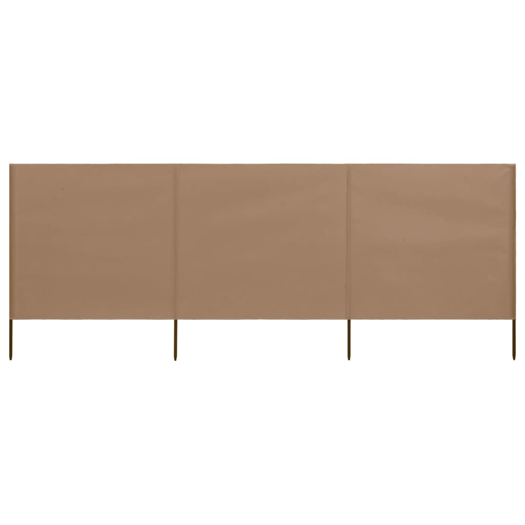 Uždanga nuo vėjo, 3 plokštės, taupe spalvos, 400x80cm, audinys