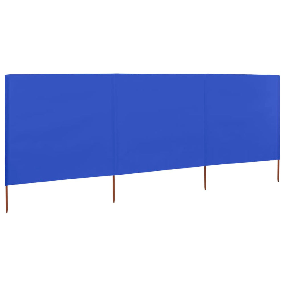 Uždanga nuo vėjo, 3 plokštės, žydra, 400x80cm, audinys