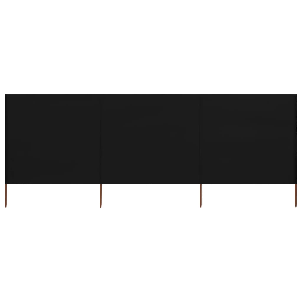 Wind screen, 3 panels, black, 400x120cm, fabric
