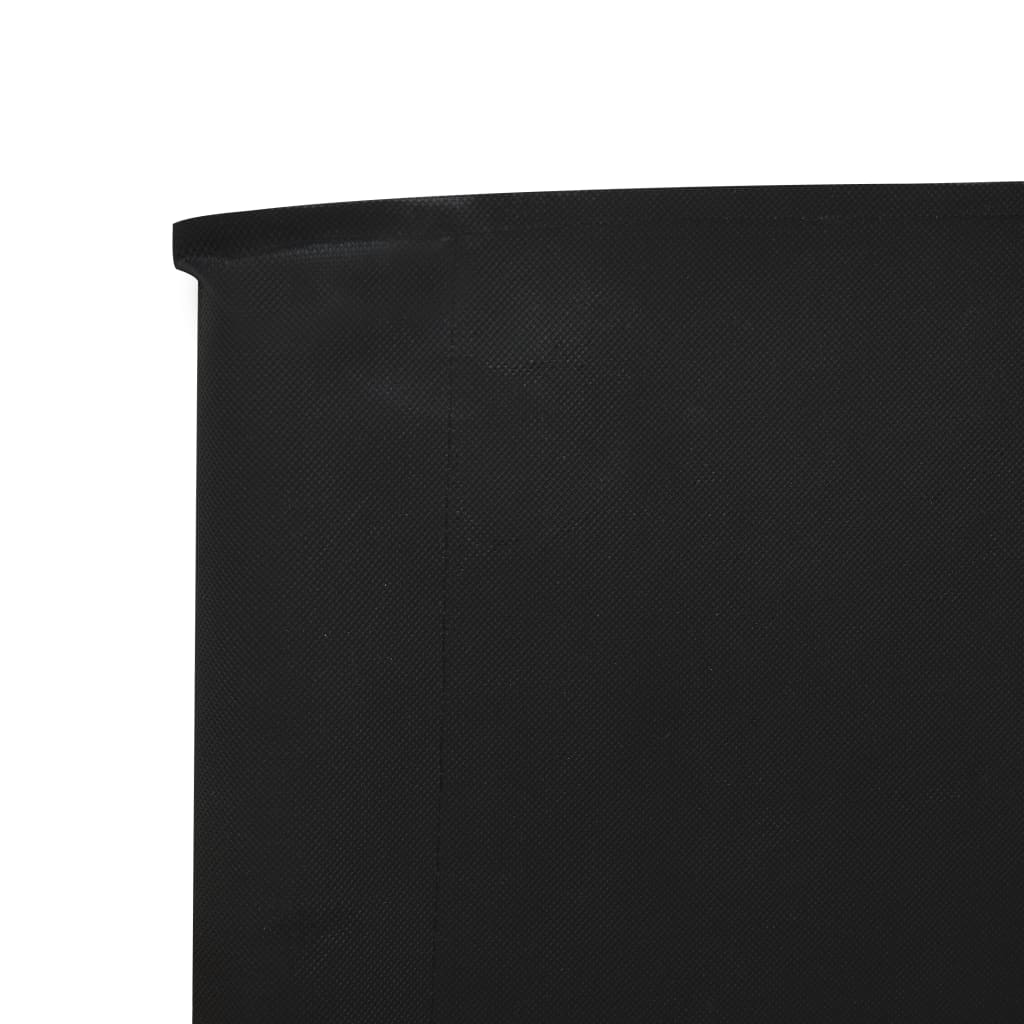 Wind screen, 3 panels, black, 400x120cm, fabric