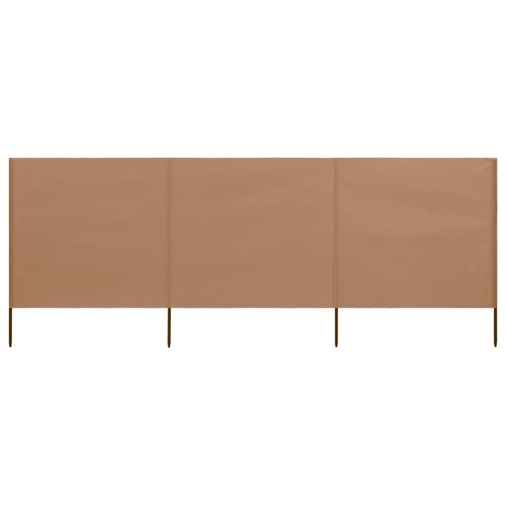 Uždanga nuo vėjo, 3 plokštės, taupe spalvos, 400x160cm, audinys