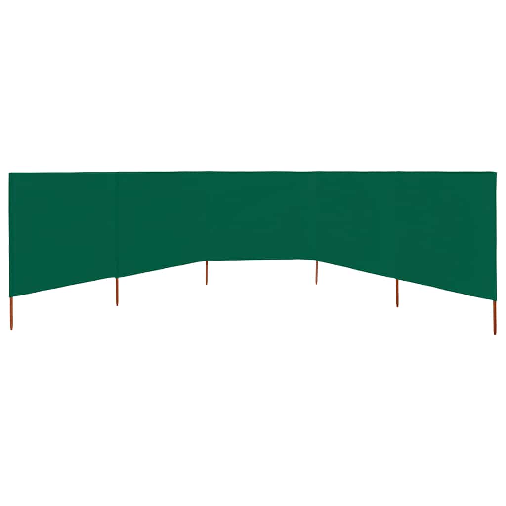Vēja aizsegs, 5 paneļi, zaļš, 600x80cm, audums