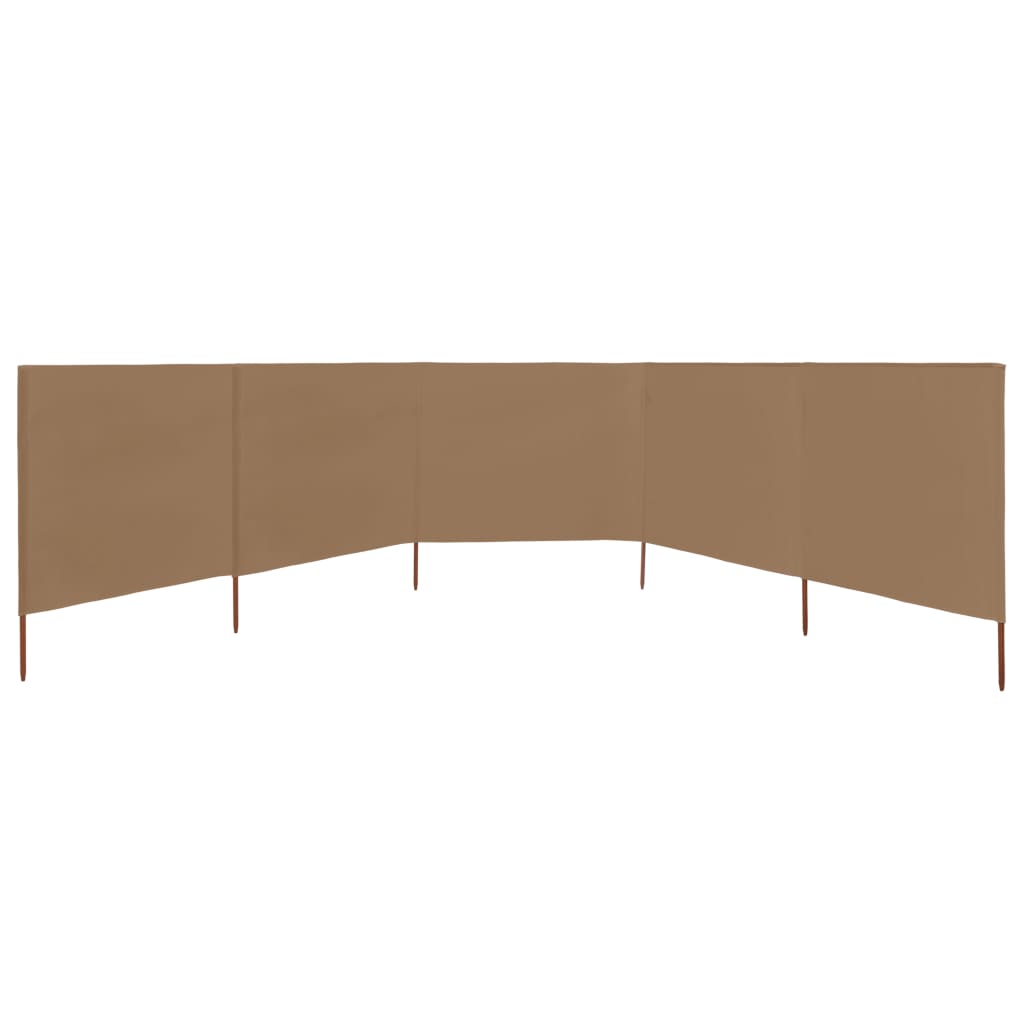 Uždanga nuo vėjo, 5 plokštės, taupe spalvos, 600x80cm, audinys
