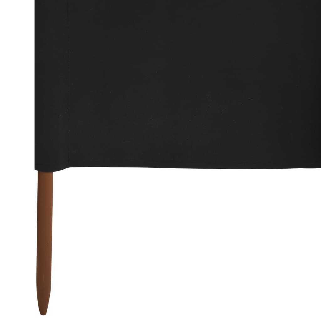 Vēja aizsargs, 5 paneļi, melns, 600x120cm, audums