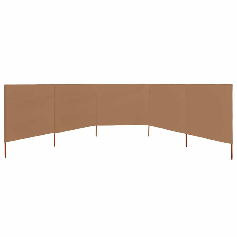 Uždanga nuo vėjo, 5 plokštės, taupe spalvos, 600x160cm, audinys