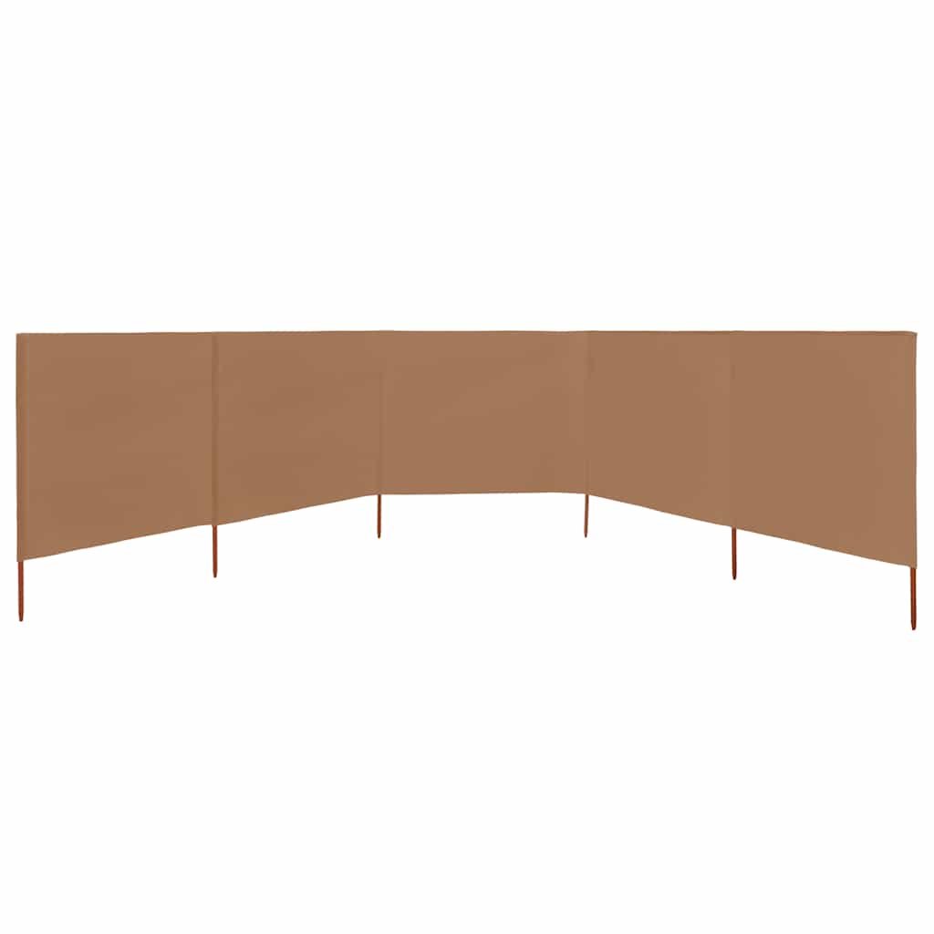 Uždanga nuo vėjo, 5 plokštės, taupe spalvos, 600x160cm, audinys