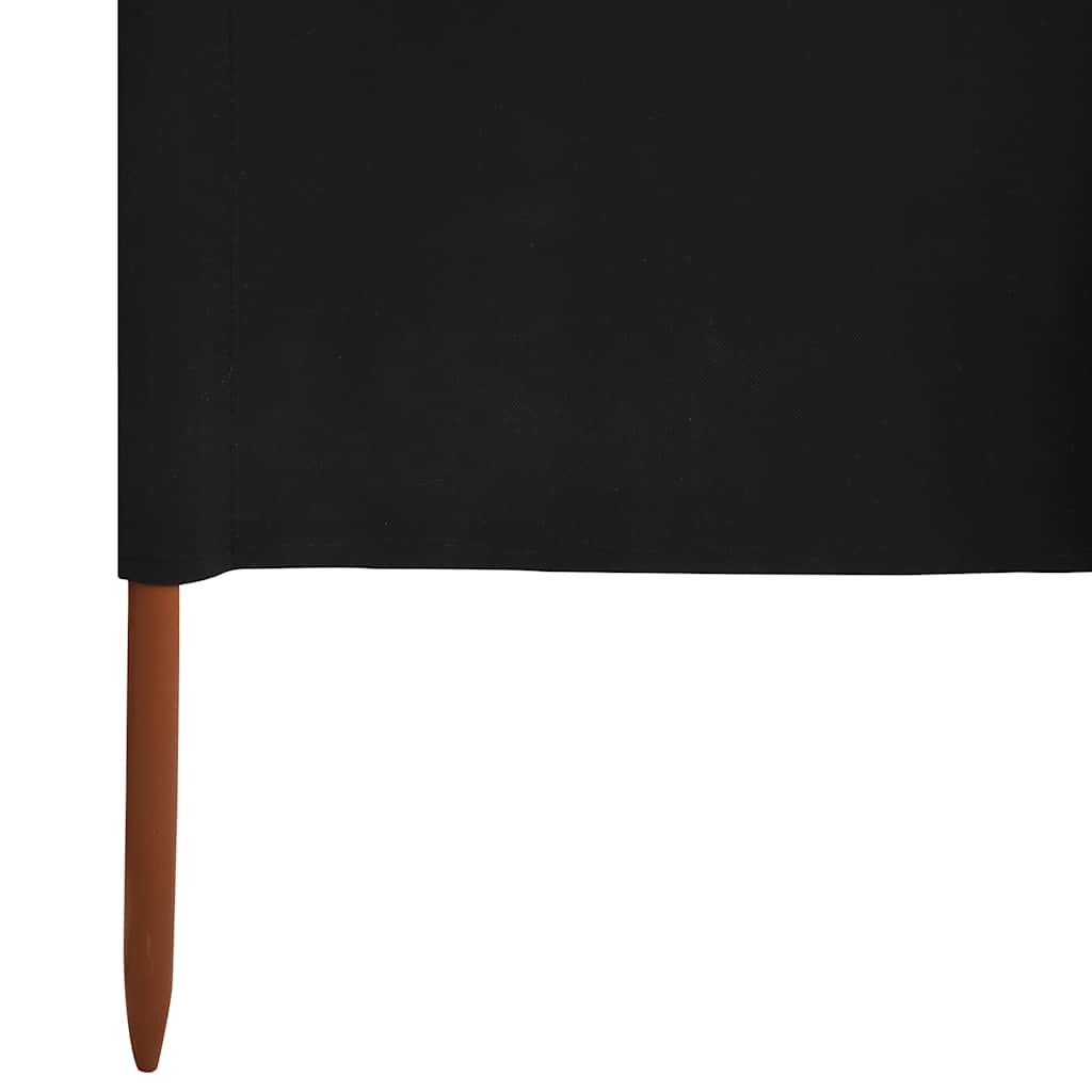 Vēja aizsegs, 6 paneļi, melns, 800x160cm, audums