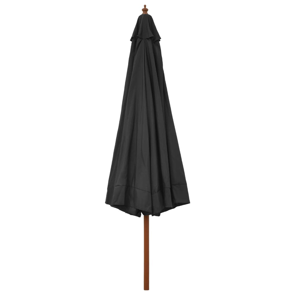 Lauko skėtis nuo saulės su mediniu stulpu, antracito, 330cm