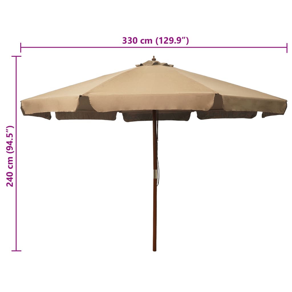 Sodo skėtis BENNETT, taupe, 330x240cm