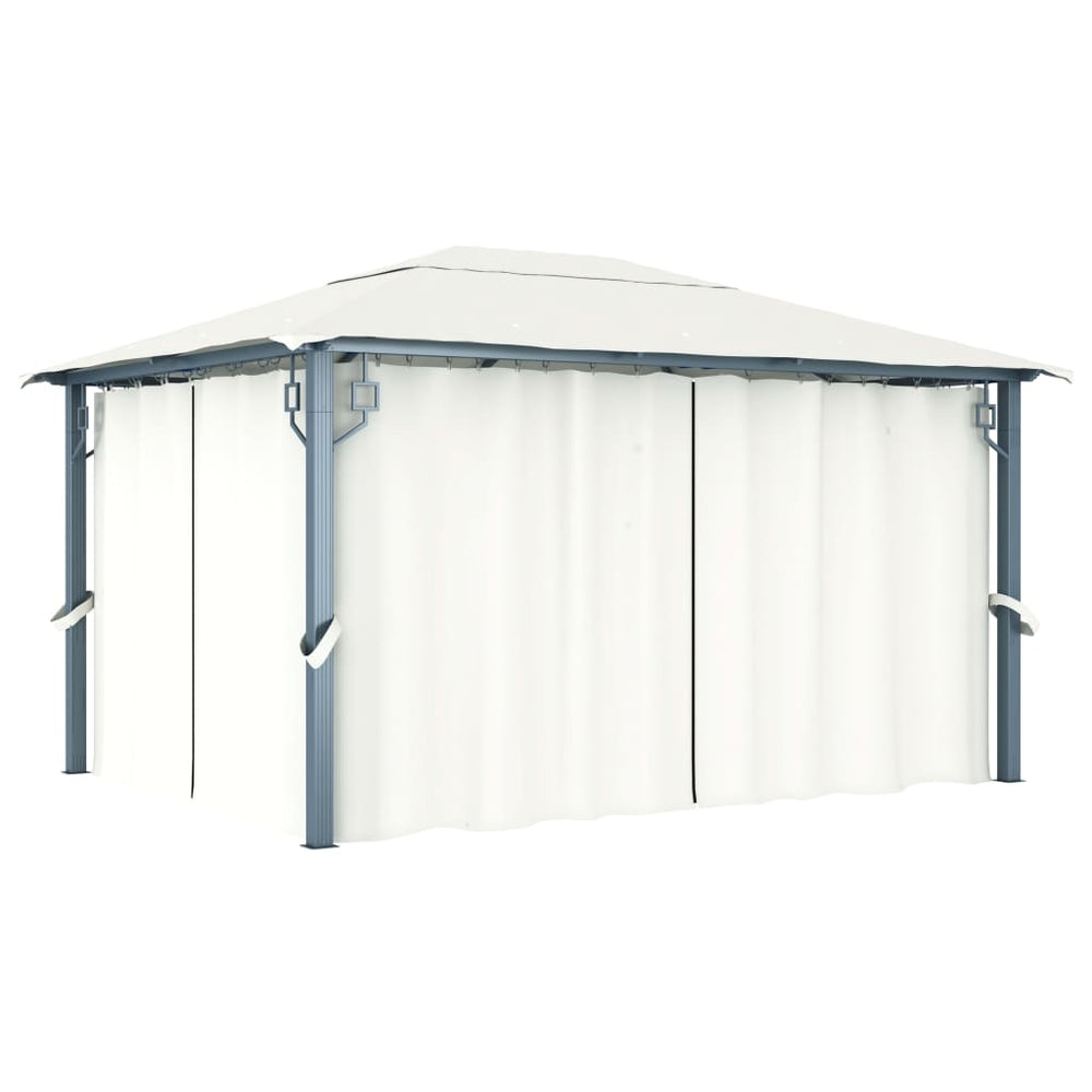 Gazebo with curtains VEGA, cream, 400x300cm