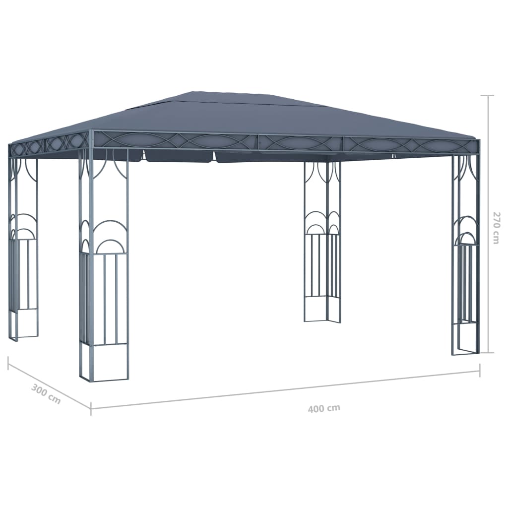 Gazebo VEGA, anthracite, 400x300cm