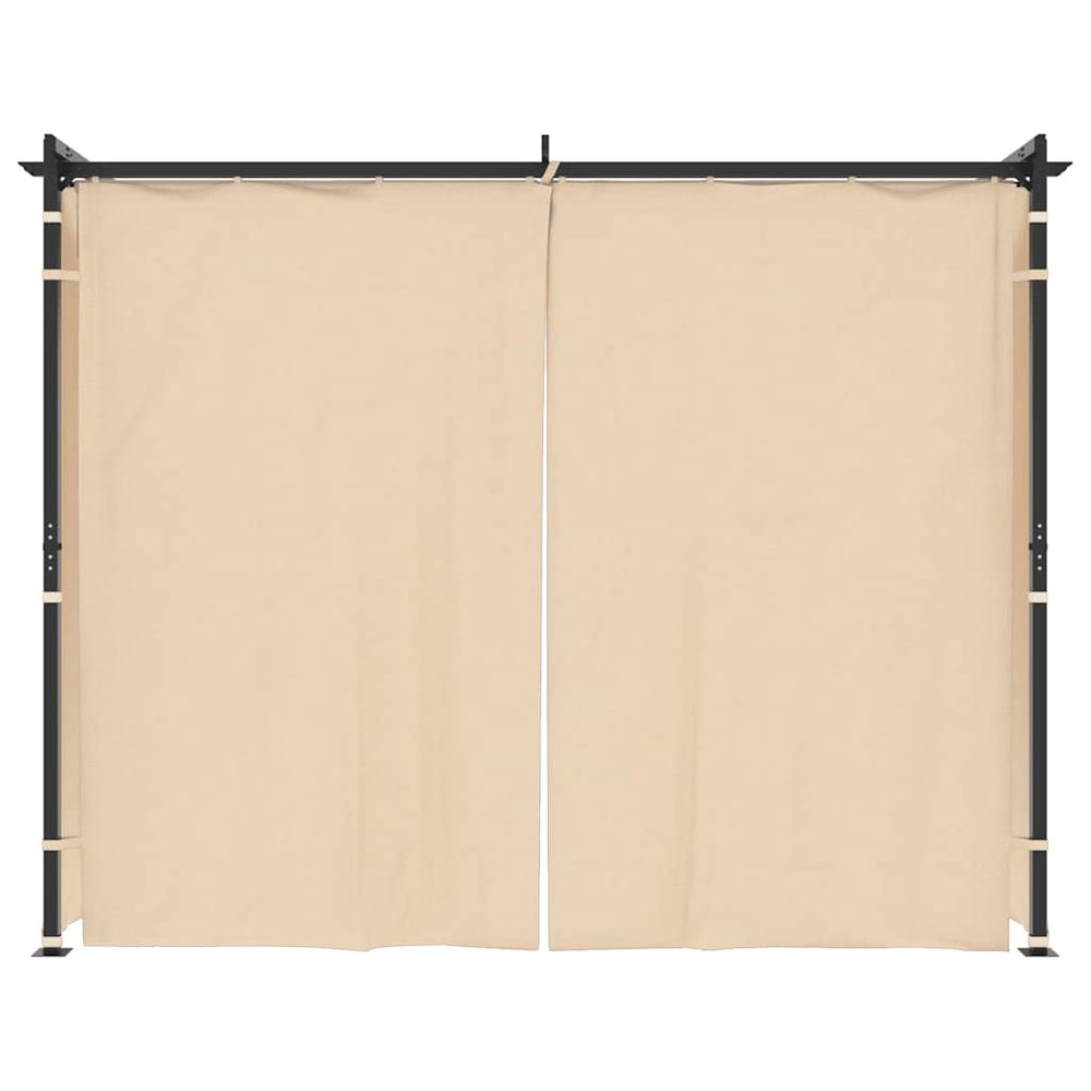 Pavėsinė su užuolaidomis, kreminės spalvos, 3x3m, plienas