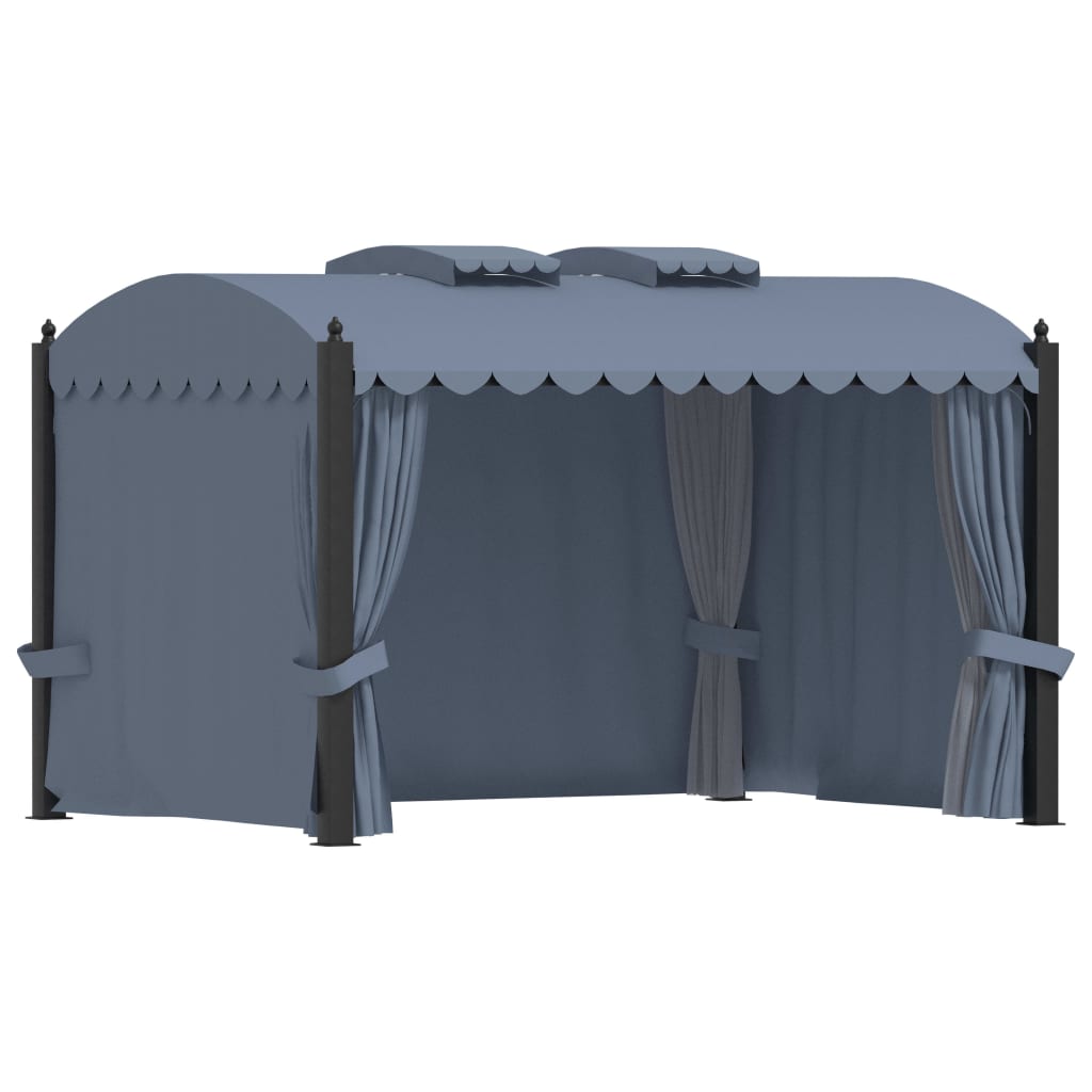 Pavėsinė su užuolaidomis VEGA, antracito, 3x4m