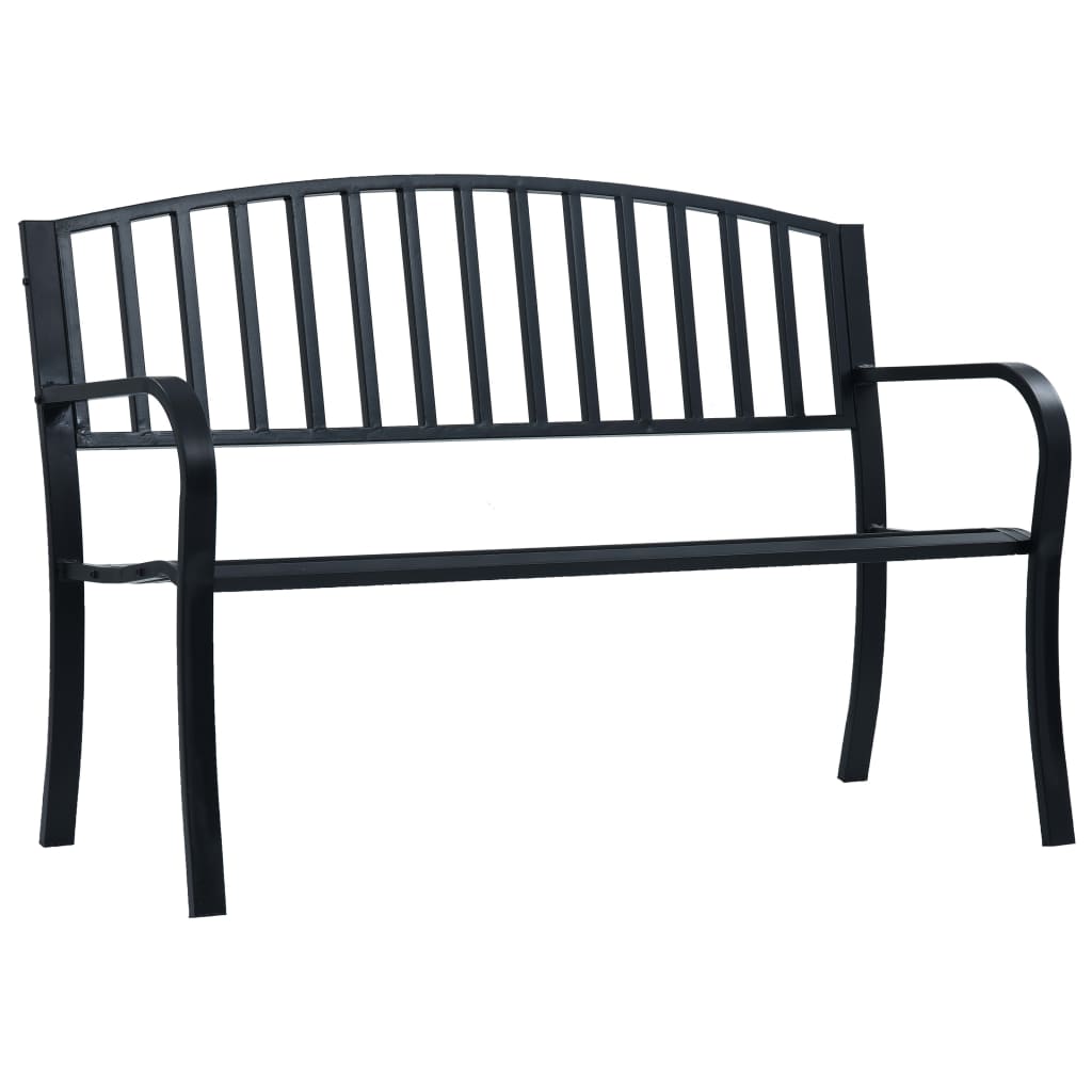 Dārza soliņš, melns, 125 cm, tērauds