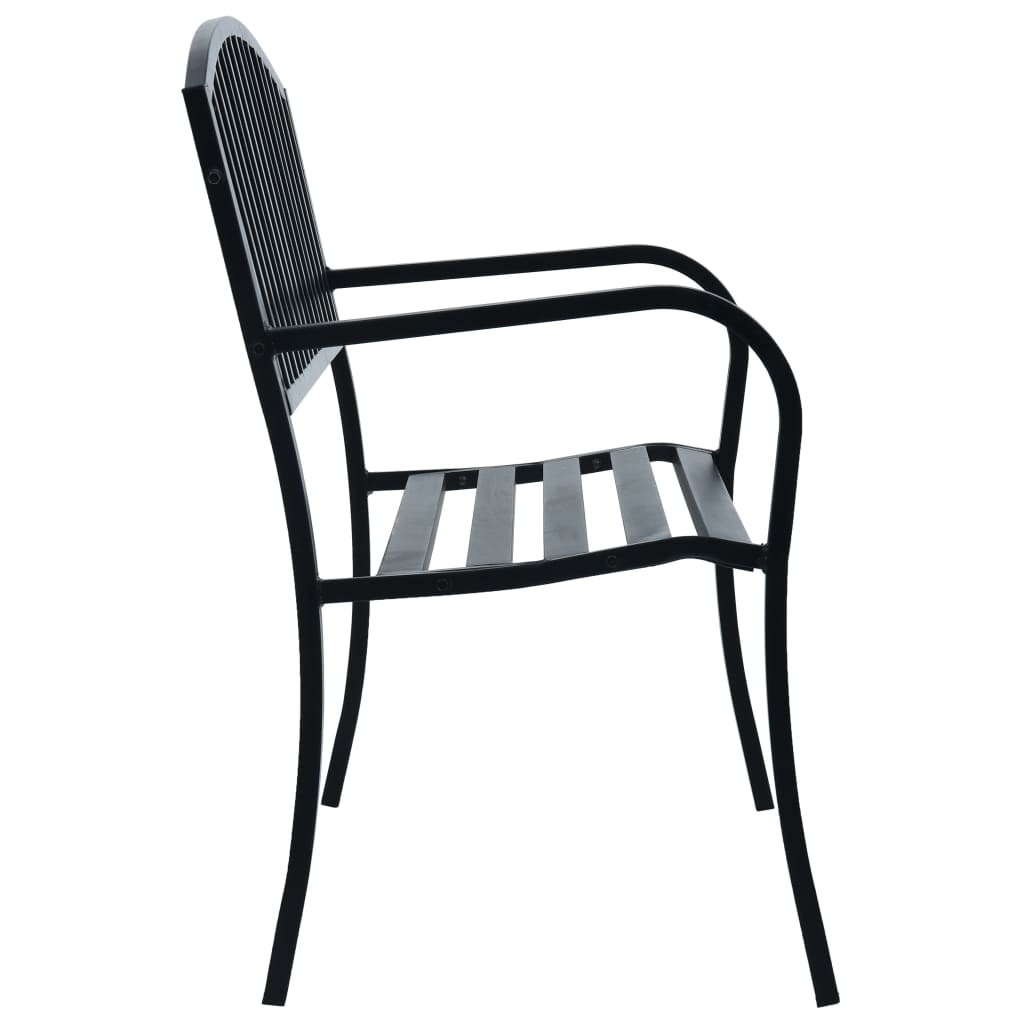 Dārza soliņš, melns, 125 cm, tērauds