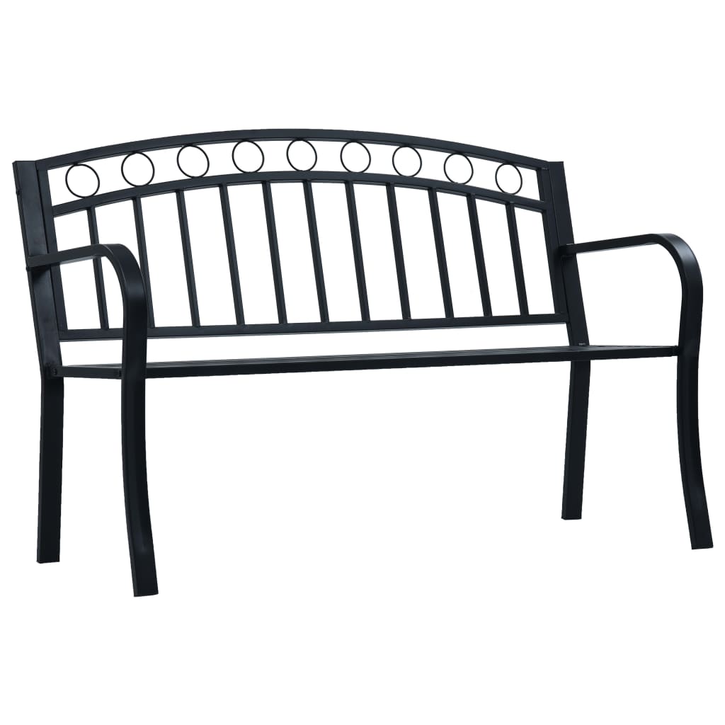 Dārza soliņš, melns, 125 cm, tērauds