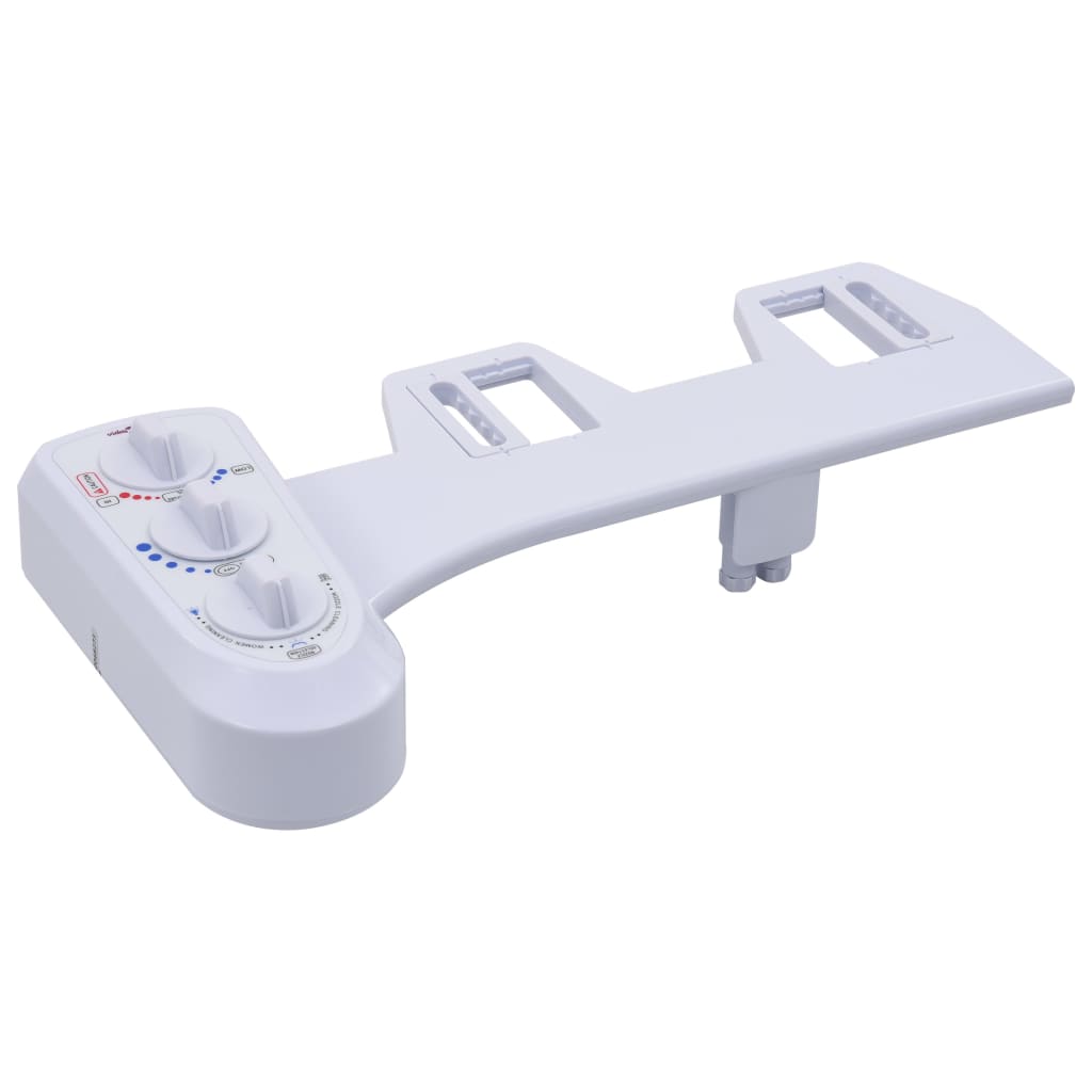 Bidet toilet seat attachment, with dual nozzles
