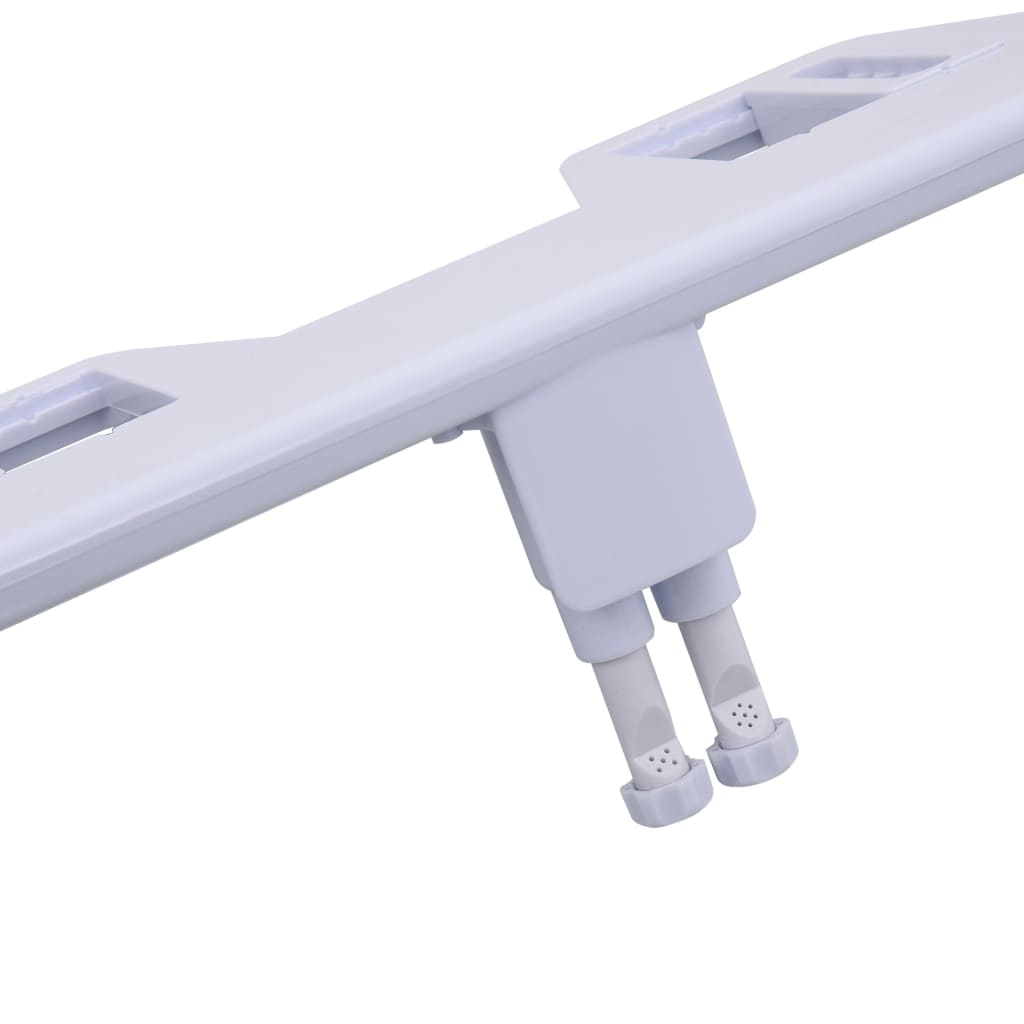 Bidet toilet seat attachment, with dual nozzles