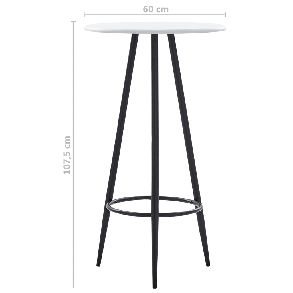 Bar table, white, 60x107.5cm, MDF