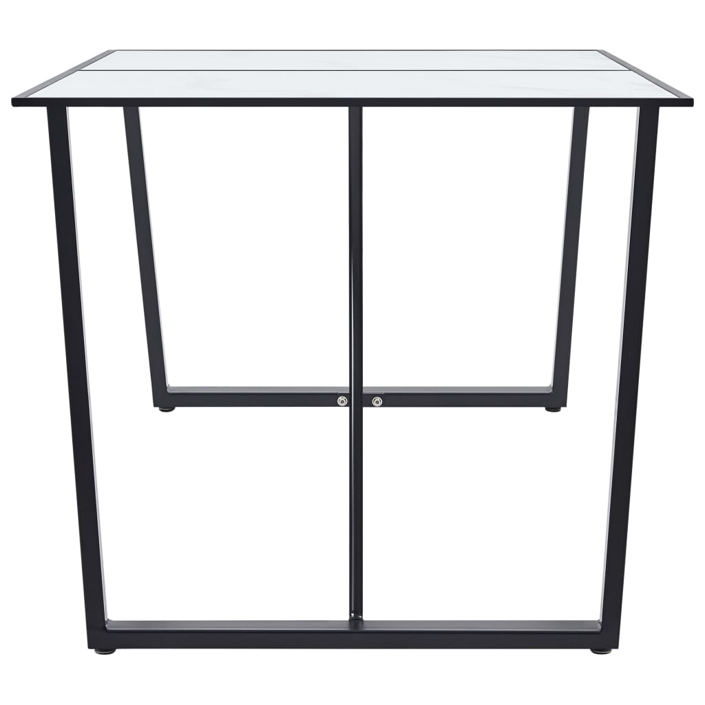 Valgomojo stalas, baltas, 160x80x75cm, grūdintas stiklas