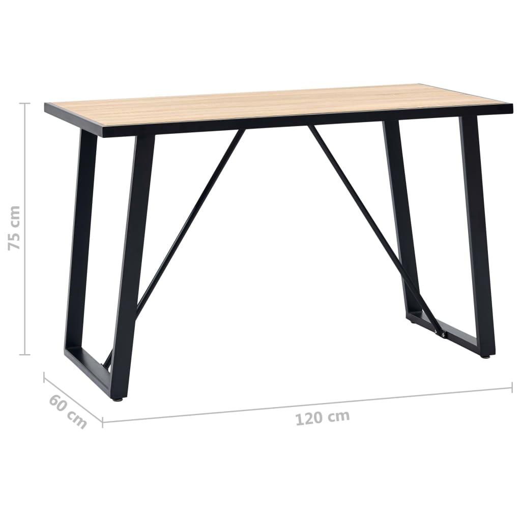Valgomojo stalas, ąžuolo spalvos, 120x60x75cm, MDF