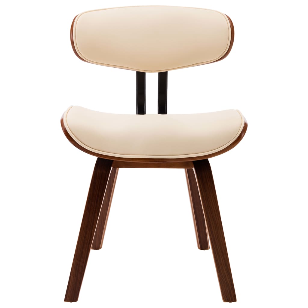 Dining chairs, 4 pcs., cream, bentwood and faux leather