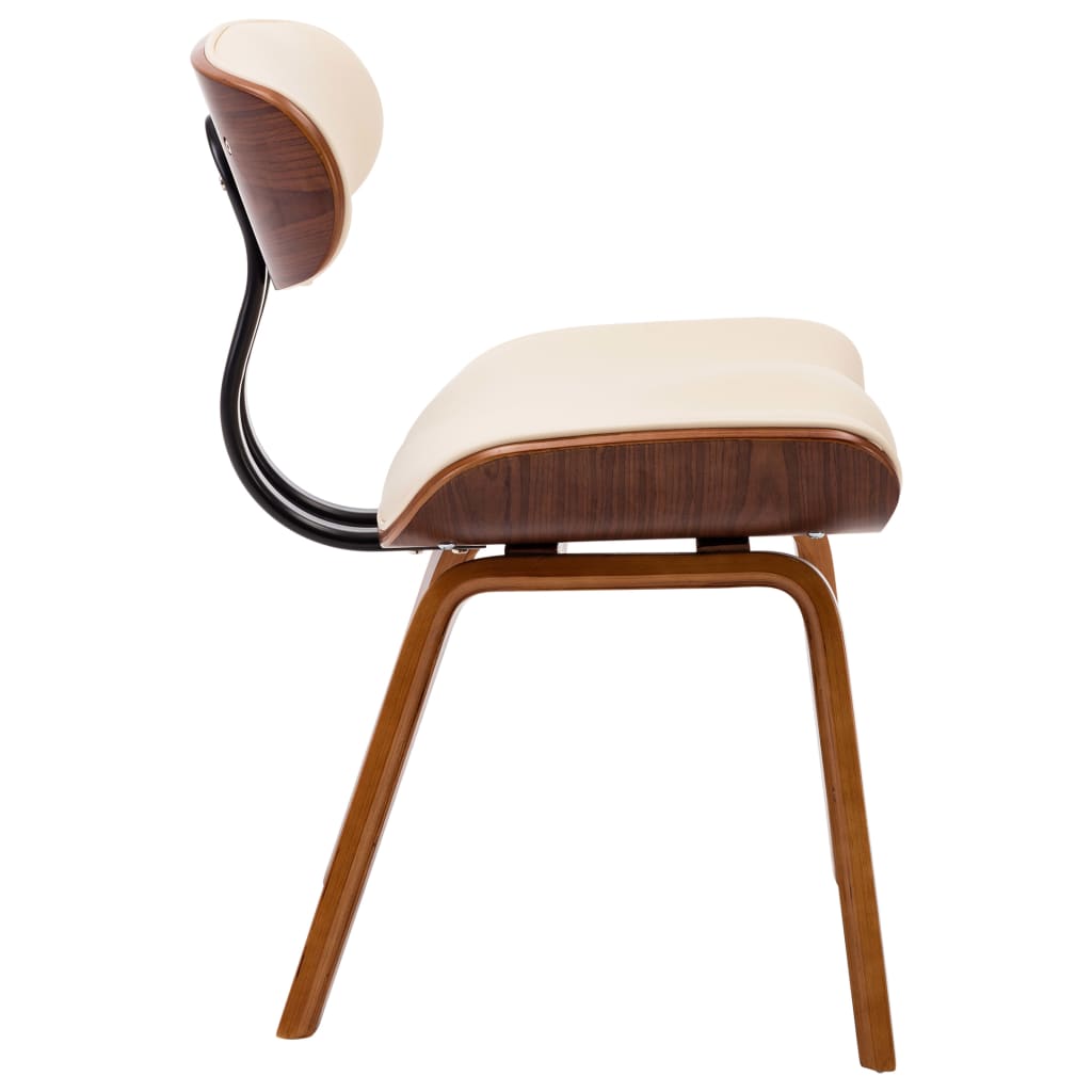 Dining chairs, 4 pcs., cream, bentwood and faux leather
