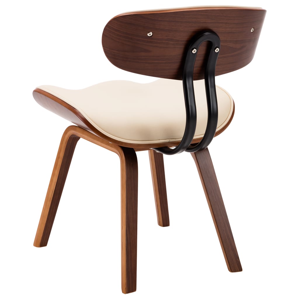 Dining chairs, 4 pcs., cream, bentwood and faux leather