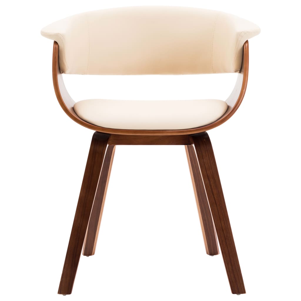 Dining chairs, 4 pcs., cream, bentwood and faux leather