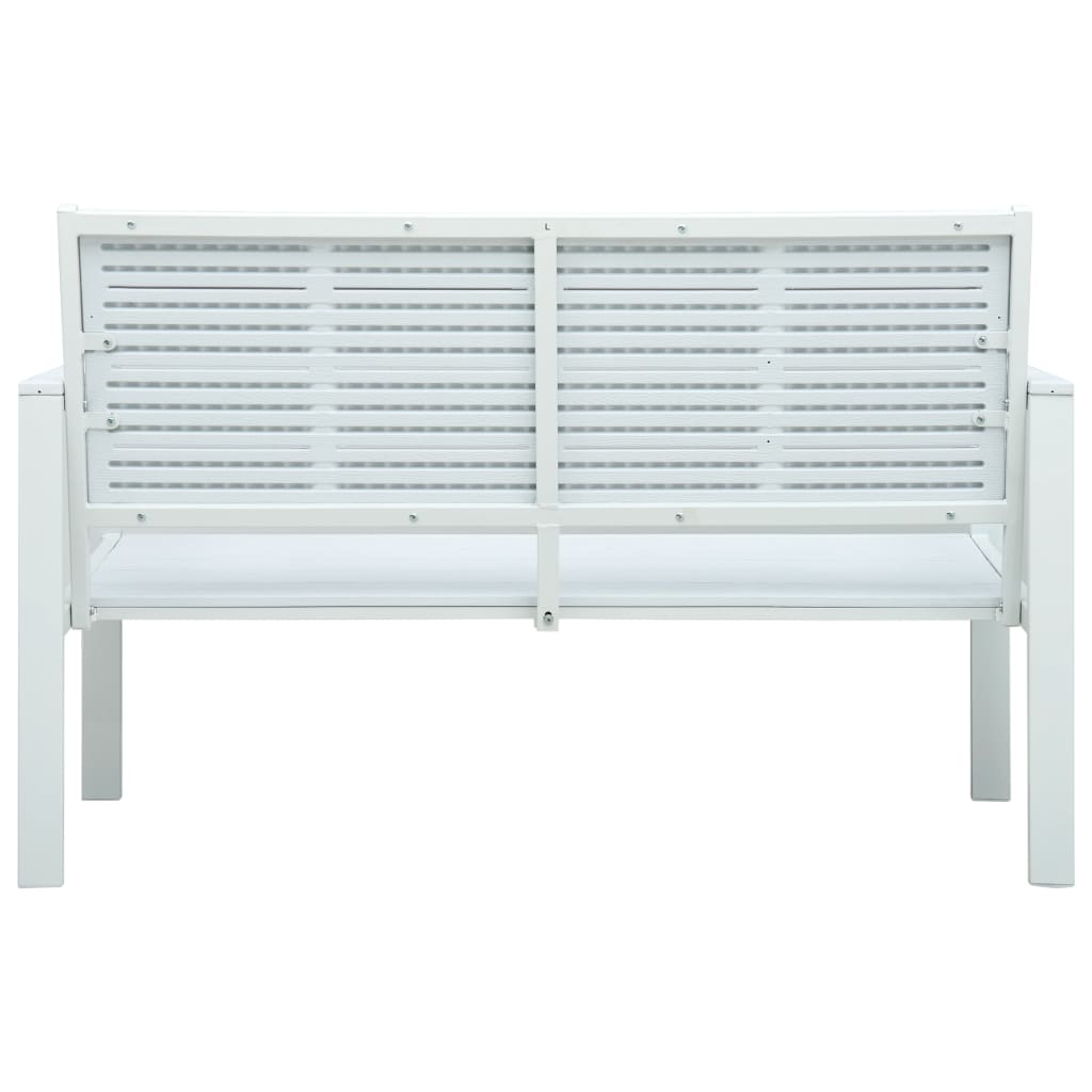 Garden bench, white, 120cm, HDPE, wood imitation