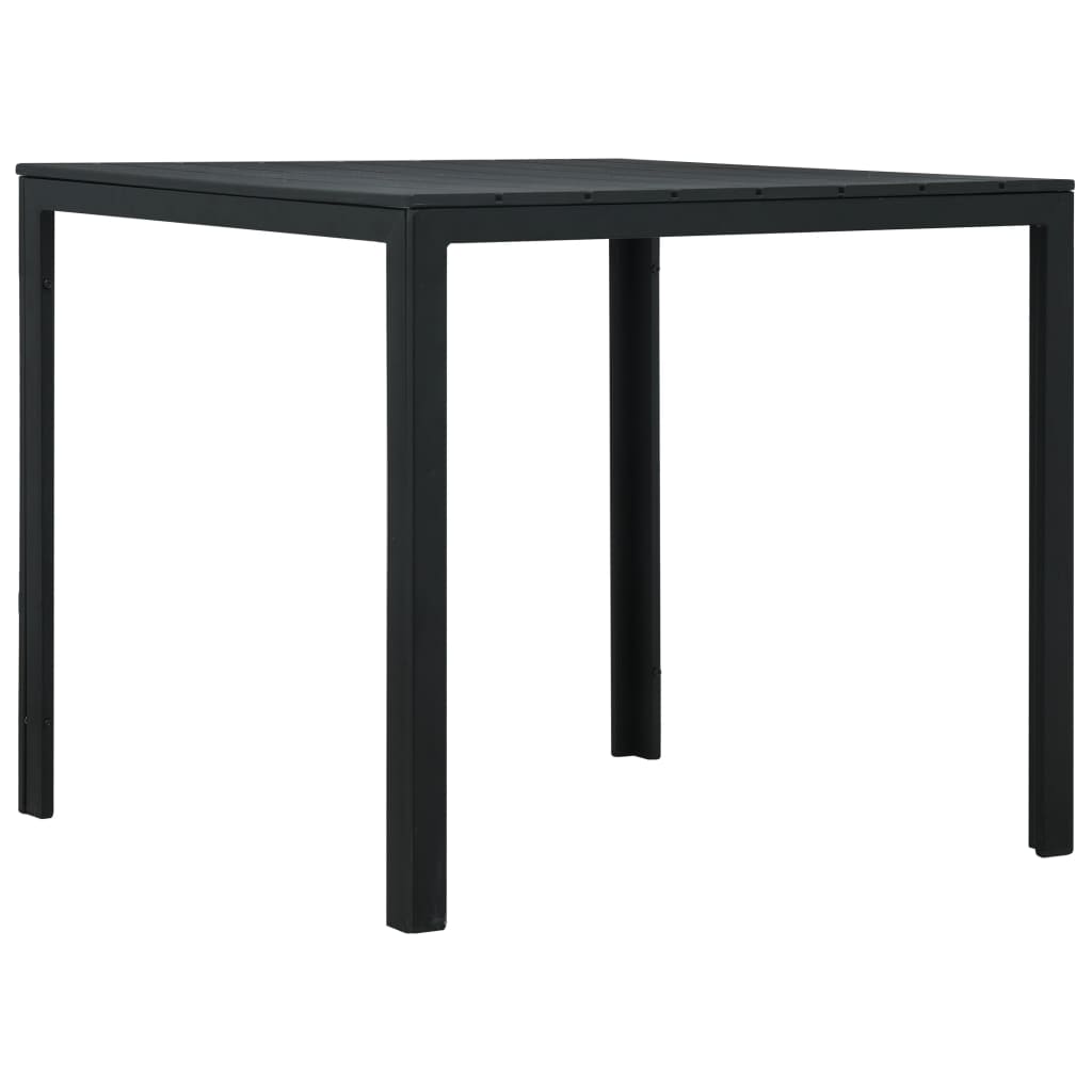 Kavos staliukas, juodas, 78x78x74cm, HDPE, medienos imitacija