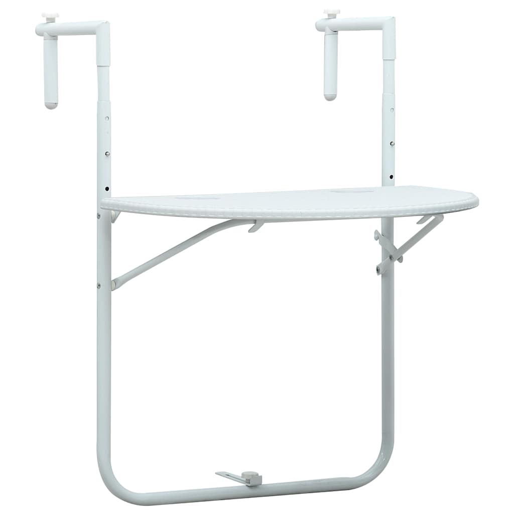 Piekaramais balkona galds, balts, 60x64x83,5cm, plastmasa