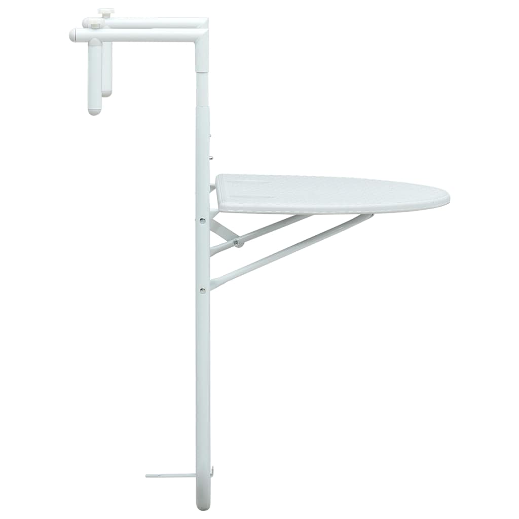 Piekaramais balkona galds, balts, 60x64x83,5cm, plastmasa