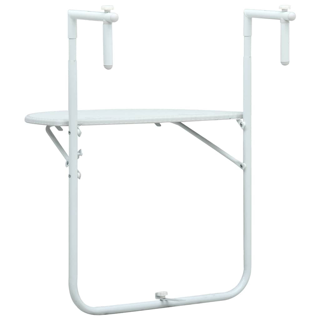 Piekaramais balkona galds, balts, 60x64x83,5cm, plastmasa