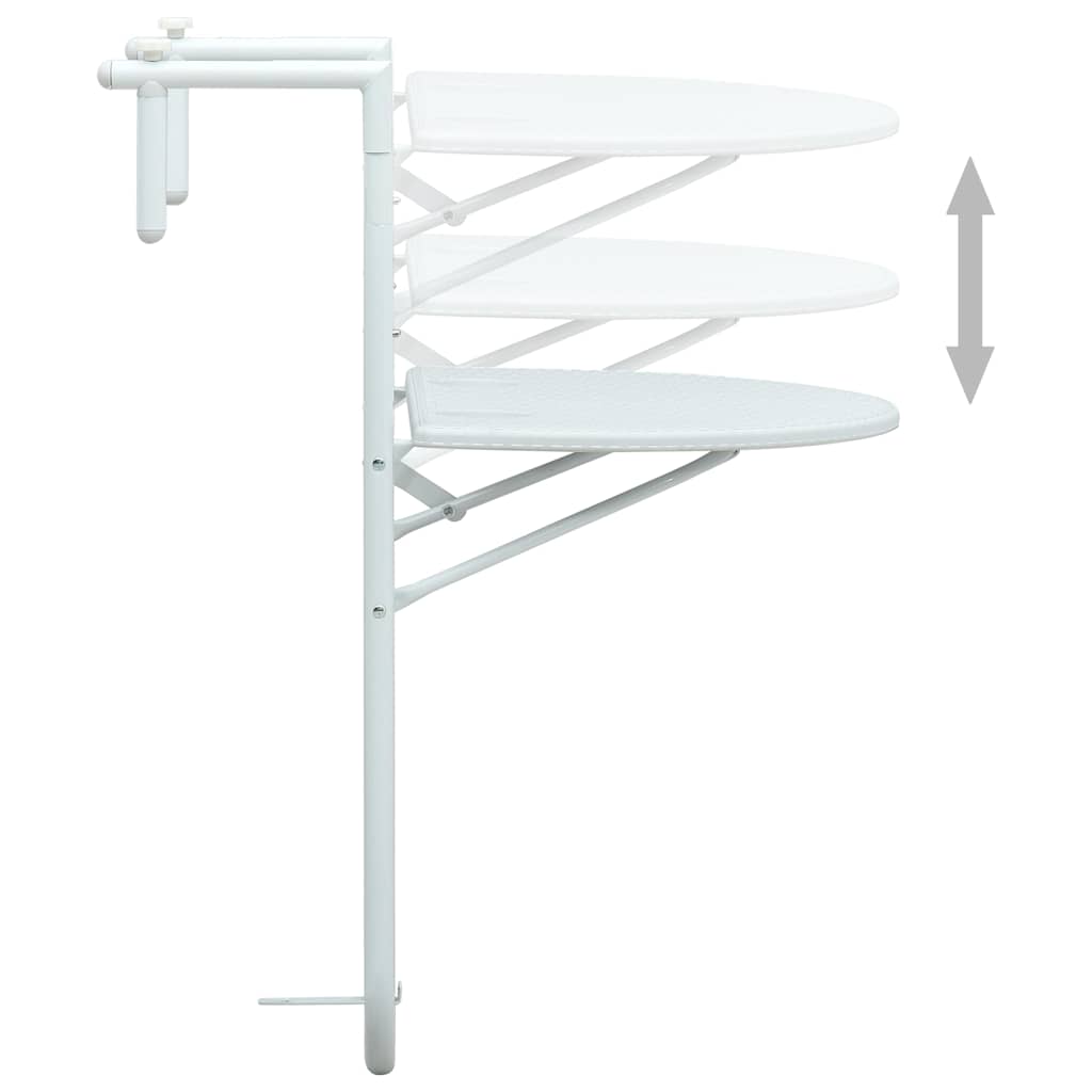 Piekaramais balkona galds, balts, 60x64x83,5cm, plastmasa