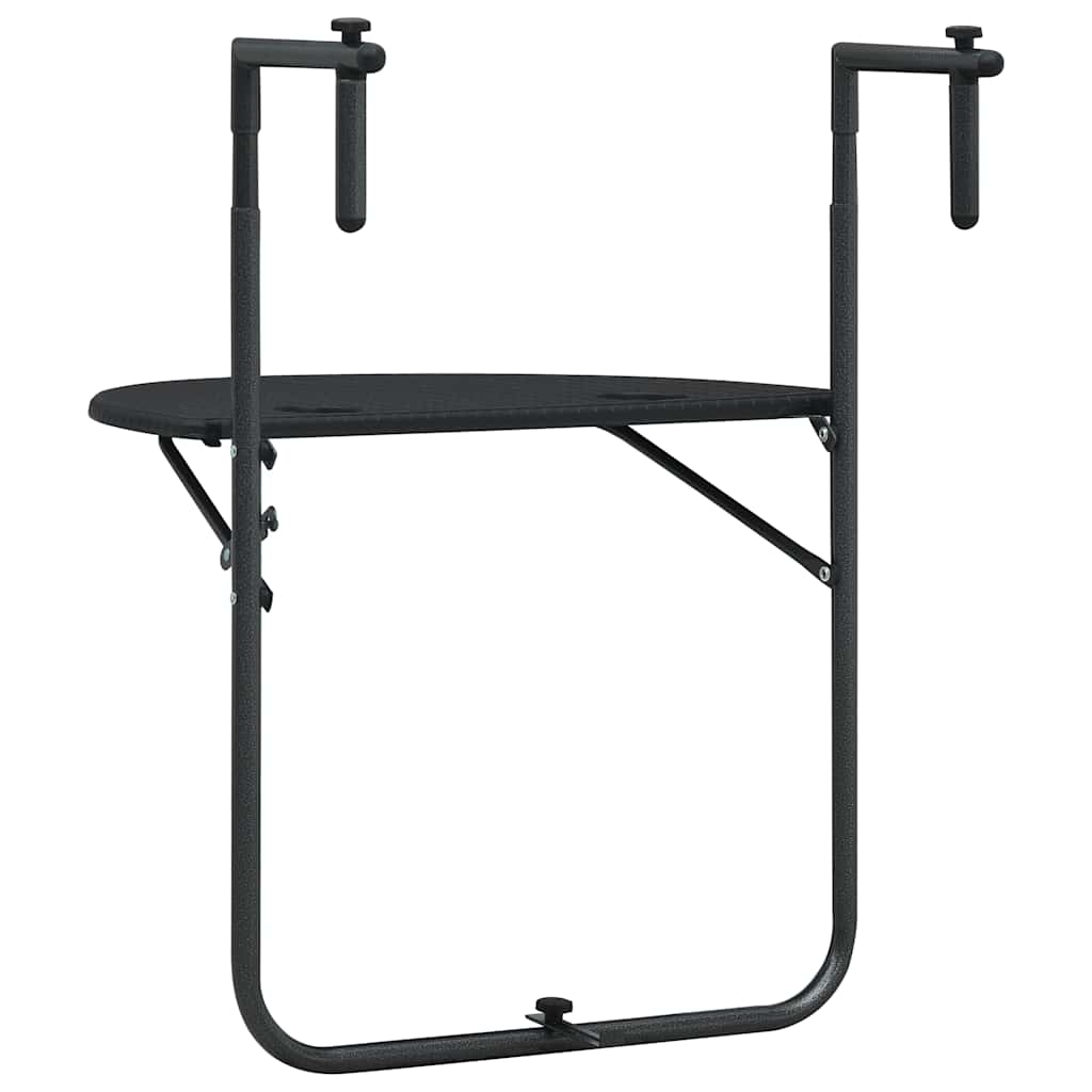 Piekaramais balkona galds, melns, 60x64x83,5cm, plastmasa