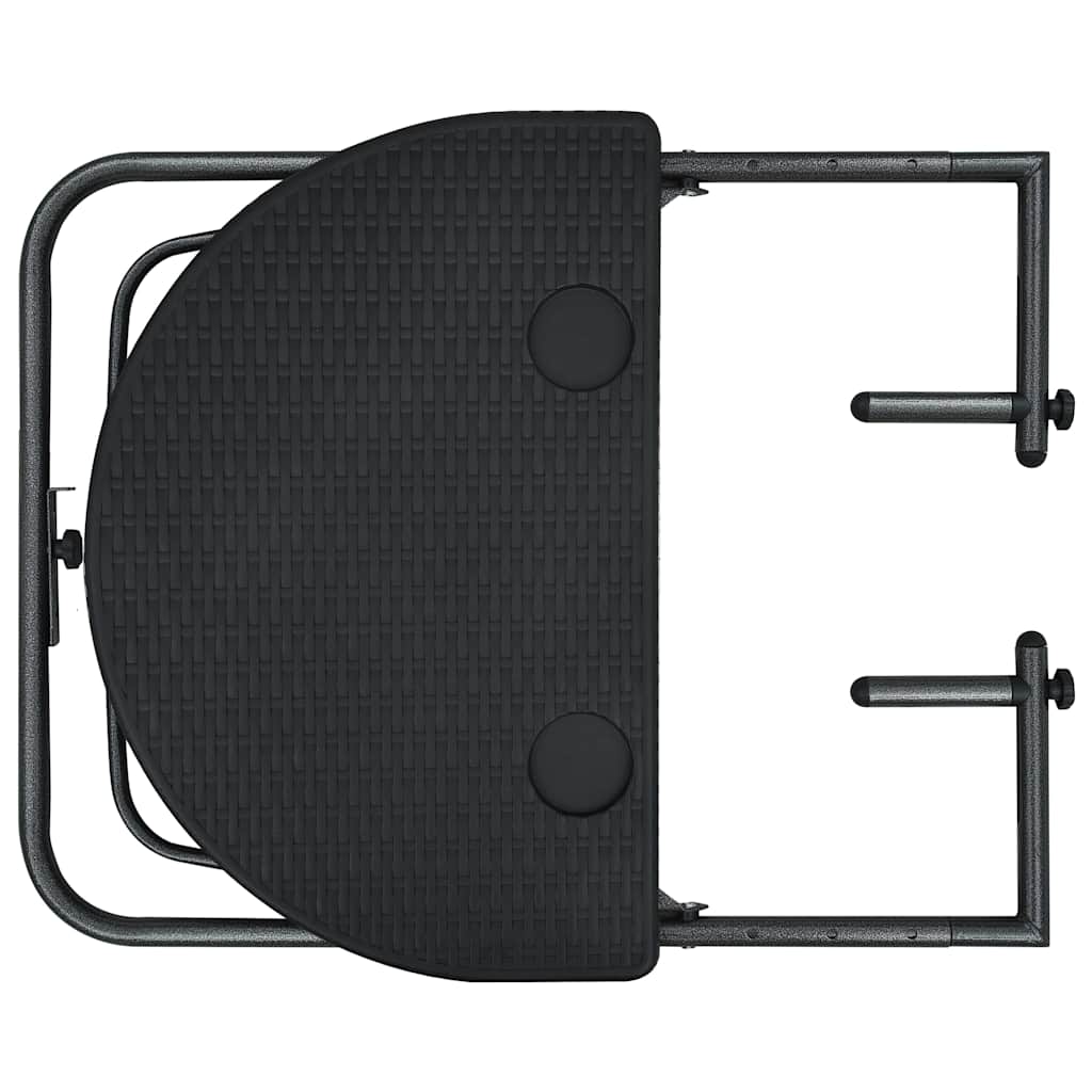 Piekaramais balkona galds, melns, 60x64x83,5cm, plastmasa