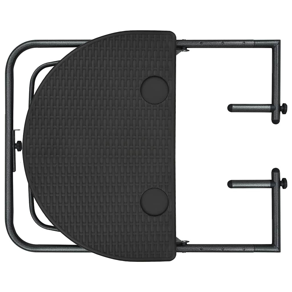 Pakabinamas balkono stalas, rudas, 60x64x83,5cm, plastikas