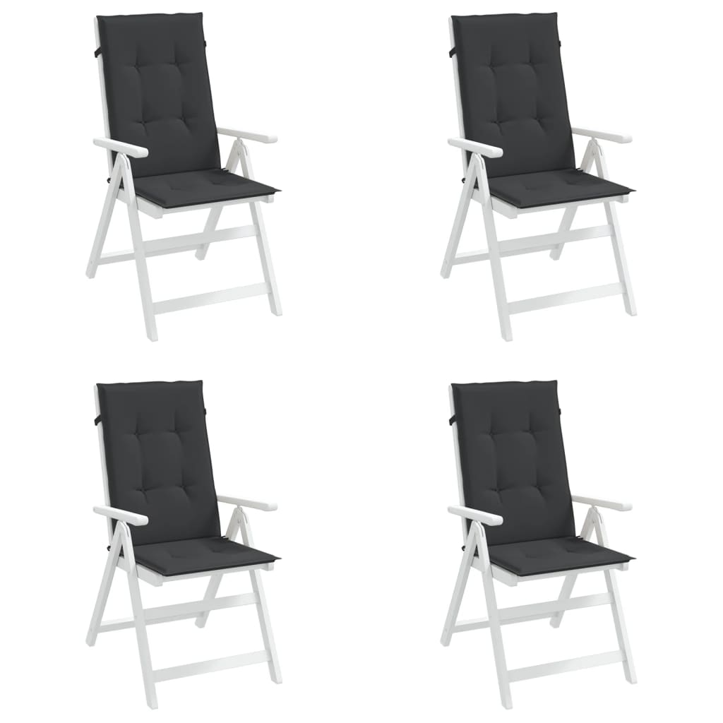 Sodo kėdės pagalvėlės, 4vnt., juodos, 120x50x3cm, audinys