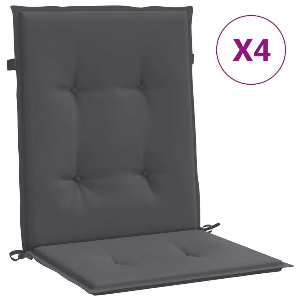 Garden chair cushions, 4 pcs, anthracite, fabric