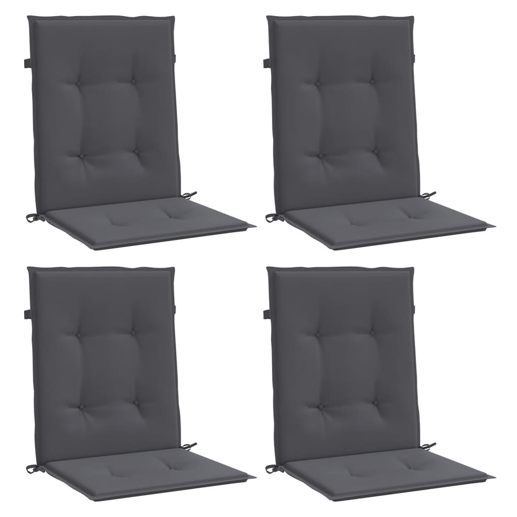Garden chair cushions, 4 pcs, anthracite, fabric