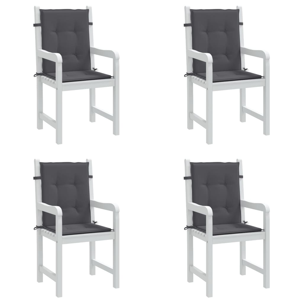 Garden chair cushions, 4 pcs, anthracite, fabric