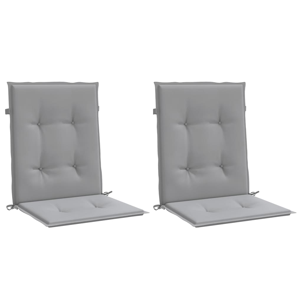 Garden chair cushions, 2 pcs, grey, fabric