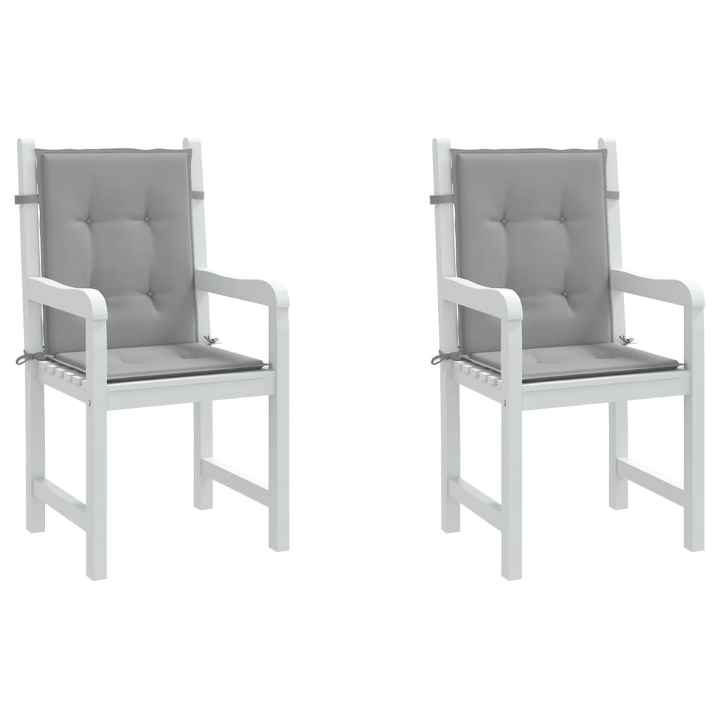 Garden chair cushions, 2 pcs, grey, fabric