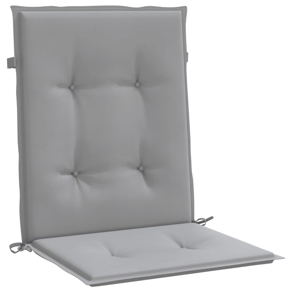 Garden chair cushions, 2 pcs, grey, fabric