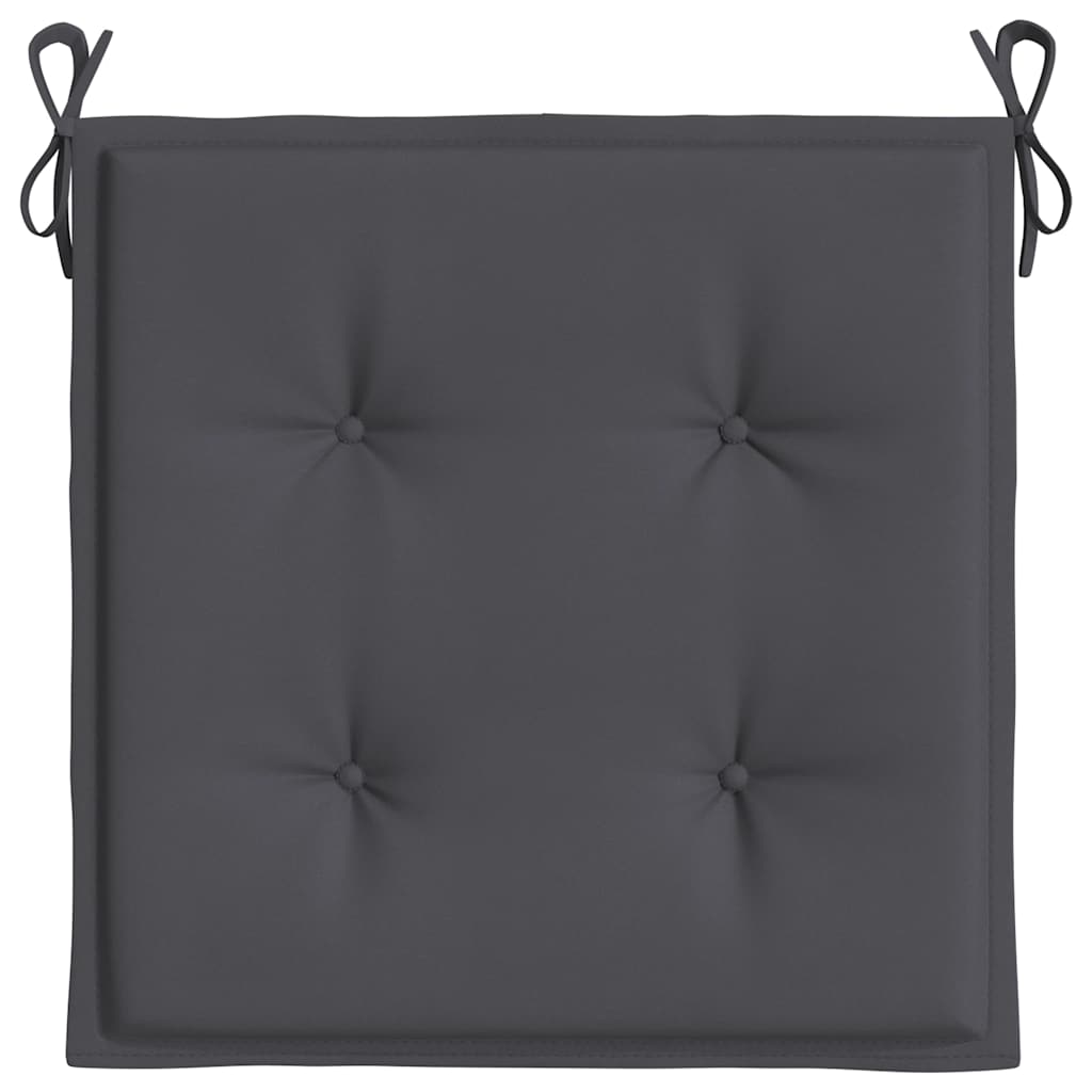 Garden chair cushions, 4 pcs, anthracite, 40x40x4cm, fabric