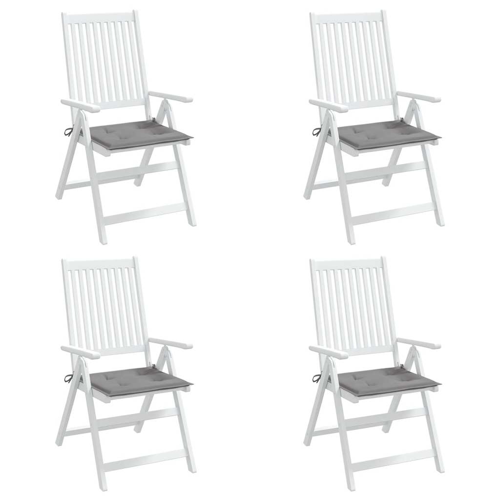 Garden chair cushions, 4 pcs., grey, 40x40x4cm, fabric