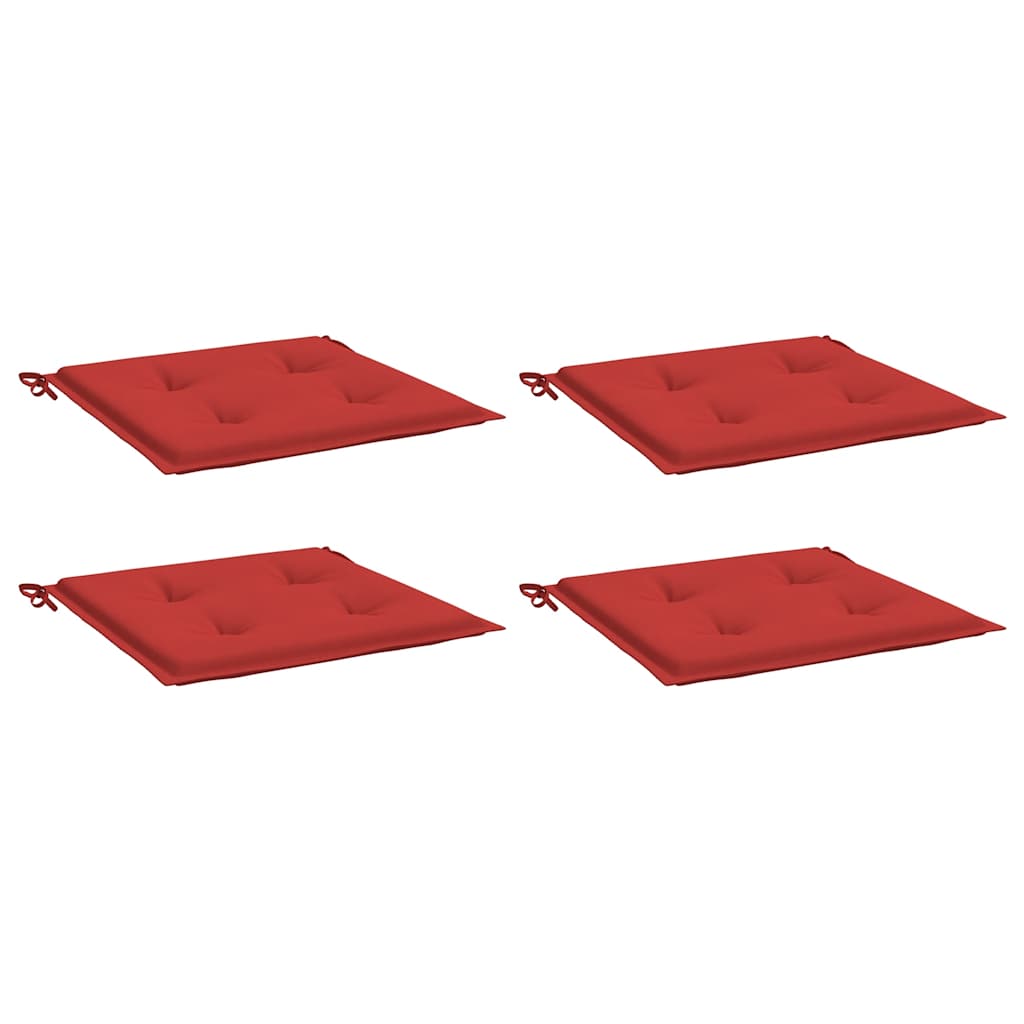 Garden chair cushions, 4 pcs., red, 40x40x4cm, fabric